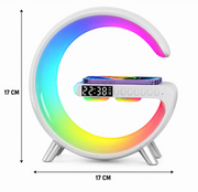 Rgb wireless charging speaker lamp with alarm clock & night light